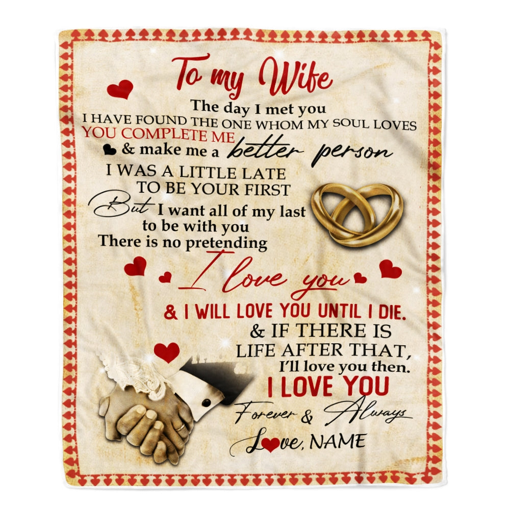 Personalized To My Wife Blanket From Husband The Day I Met You I Have Found The One Whom My Soul Loves Wedding Anniversary Birthday Christmas Fleece Blanket | siriusteestore