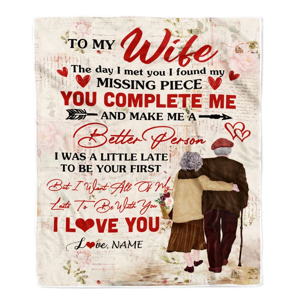 Personalized To My Wife Blanket From Husband The Day I Met You Wife Birthday Anniversary Wedding Valentines Day Christmas Customized Fleece Throw Blanket | siriusteestore