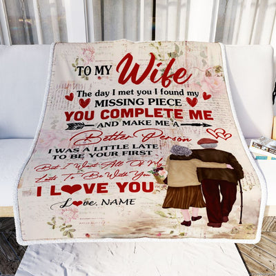 Personalized To My Wife Blanket From Husband The Day I Met You Wife Birthday Anniversary Wedding Valentines Day Christmas Customized Fleece Throw Blanket | siriusteestore