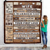 Personalized To My Wife Blanket From Husband Wood You Are My Love My Life Wife Anniversary Wedding Valentines Day Christmas Fleece Throw Blanket | siriusteestore