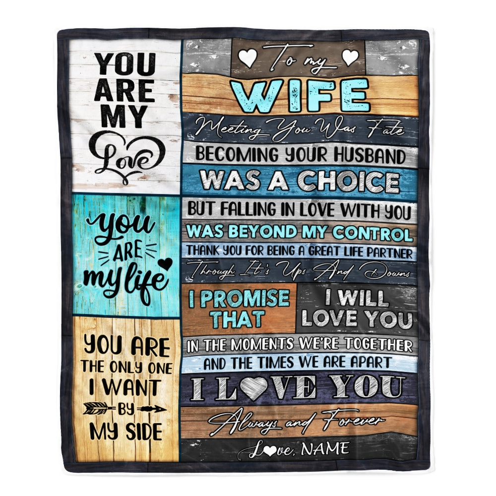 Personalized To My Wife Blanket From Husband You Are My Love Wedding For Wife Birthday For Her Women Christmas Thanksgiving Customized Fleece Blanket | siriusteestore