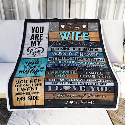 Personalized To My Wife Blanket From Husband You Are My Love Wedding For Wife Birthday For Her Women Christmas Thanksgiving Customized Fleece Blanket | siriusteestore