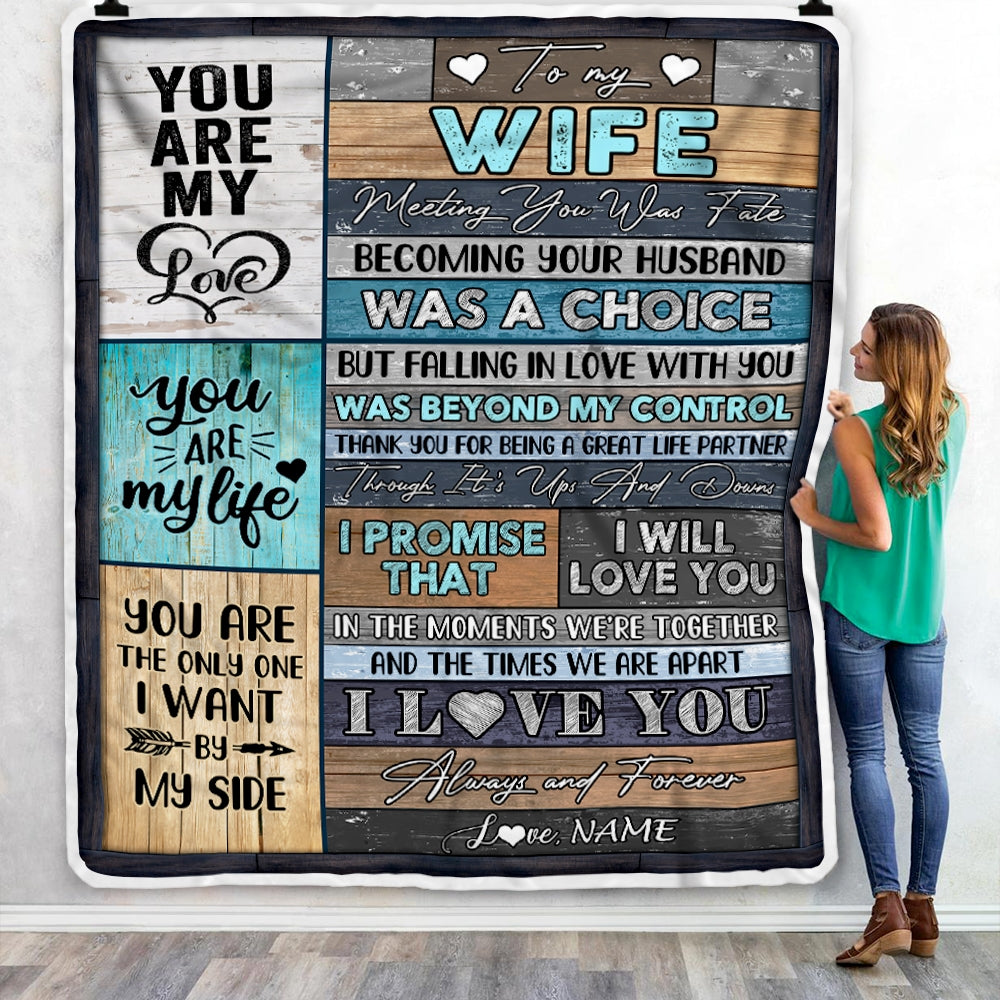 Personalized To My Wife Blanket From Husband You Are My Love Wedding For Wife Birthday For Her Women Christmas Thanksgiving Customized Fleece Blanket | siriusteestore