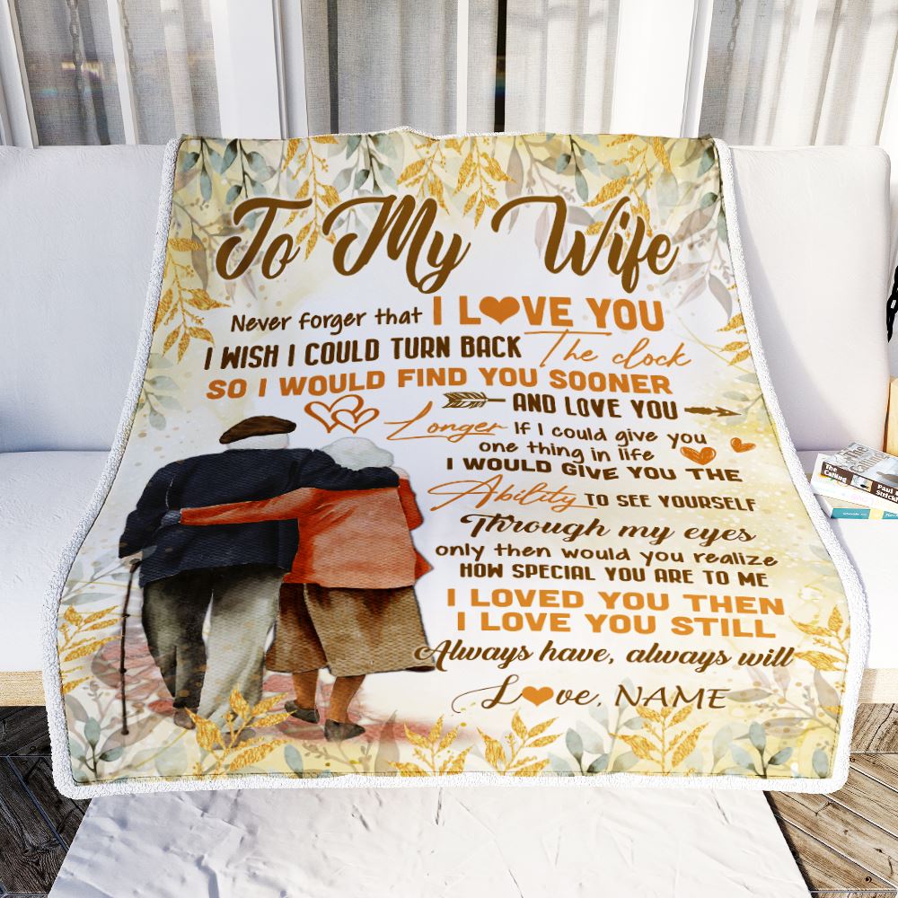 Personalized To My Wife Blanket Her Wife From Husband I Love You Romantic For Wife Birthday Anniversary Valentines Day Christmas Customized Fleece Blanket | siriusteestore