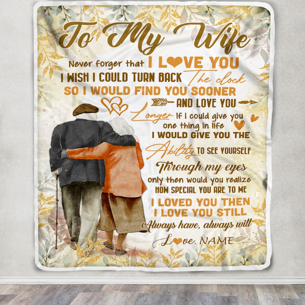 Personalized To My Wife Blanket Her Wife From Husband I Love You Romantic For Wife Birthday Anniversary Valentines Day Christmas Customized Fleece Blanket | siriusteestore