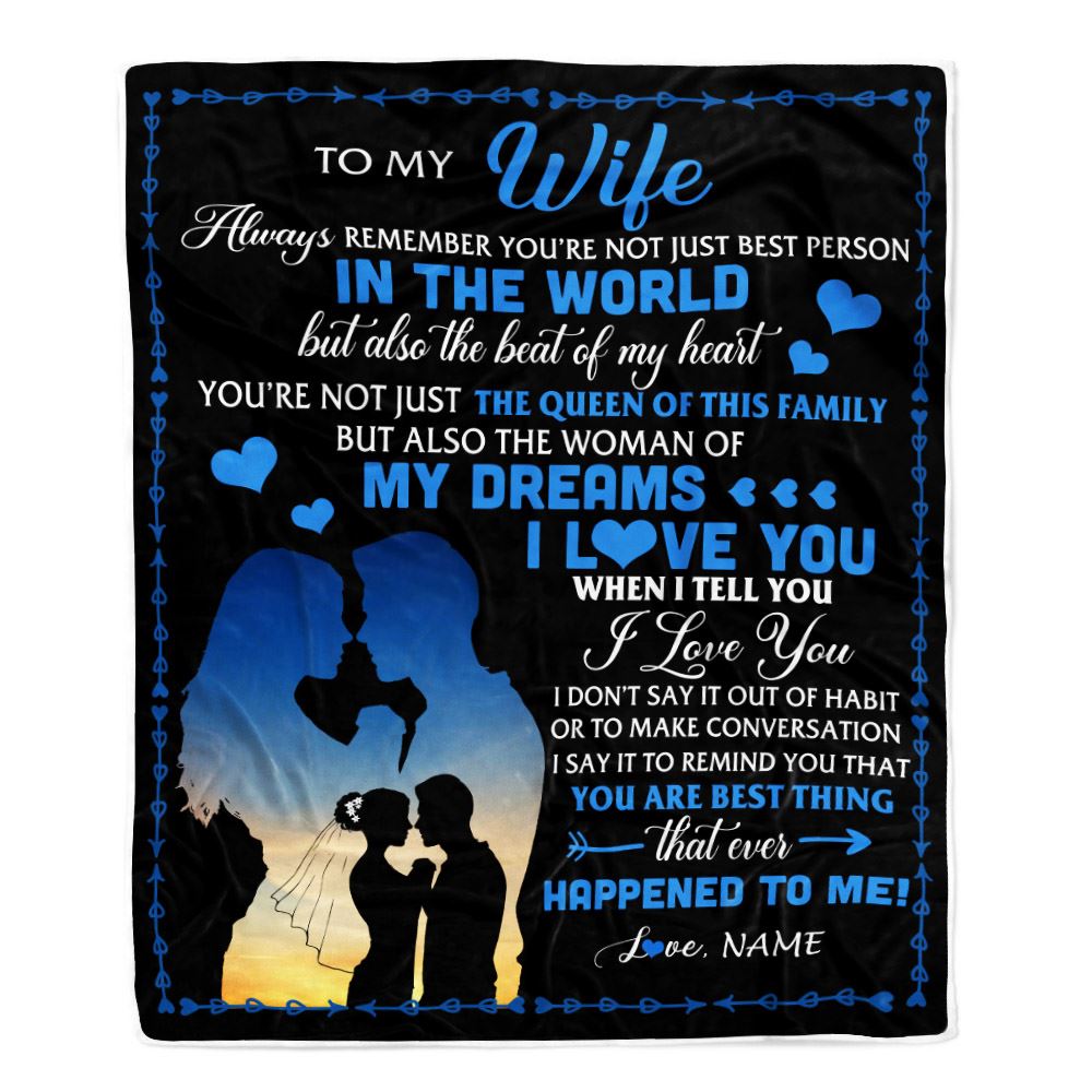 Personalized To My Wife Blanket Her Wife From Husband The Queen Of This Family Wife Birthday Anniversary Valentines Day Christmas Customized Fleece Blanket | siriusteestore