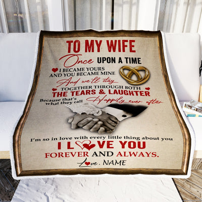 Personalized To My Wife Blankets From Husband I Became Yours You Became Mine I Love You Birthday Wedding Anniversary Christmas Customized Fleece Blanket | siriusteestore