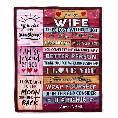 Personalized To My Wife Blankets From Husband You Are My Love It A Big Hug Wife Birthday Valentine's Day Christmas Customized Fleece Blanket | siriusteestore