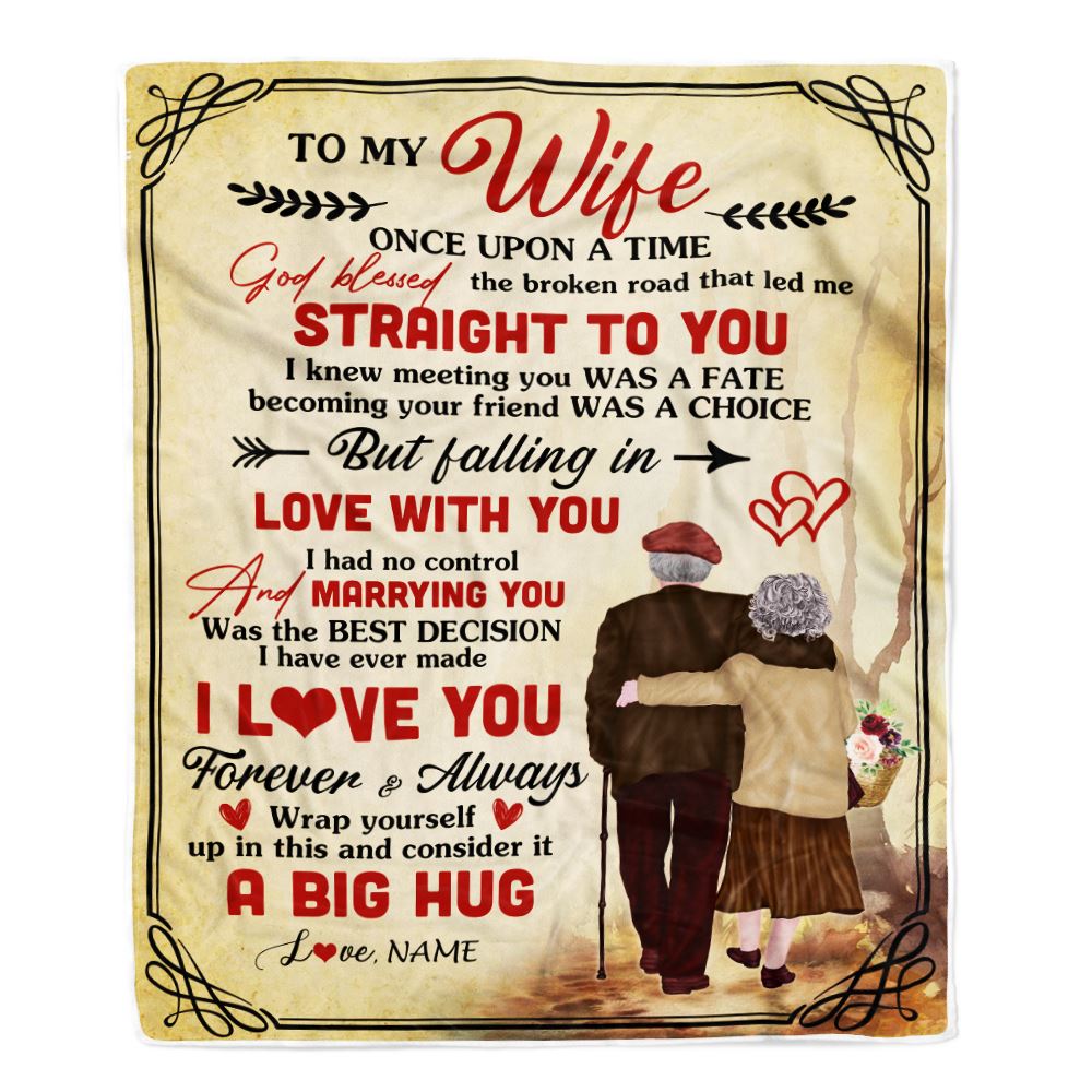 Personalized To My Wife From Husband Blanket I Love You For Her Wife Wedding Anniversary Romantic Valentines Day Birthday Christmas Fleece Throw Blanket | siriusteestore