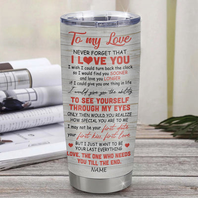 Personalized To My Wife From Husband Stainless Steel Tumbler Cup Tree Never Forget I Love You For Her Girlfriend Boyfriend Birthday Valentines Day Christmas Travel Mug | siriusteestore