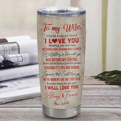 Personalized To My Wife From Husband Stainless Steel Tumbler Cup You And Me We Got This Never Forget I Love You Wife Birthday Wedding Valentines Day Christmas Travel Mug | siriusteestore