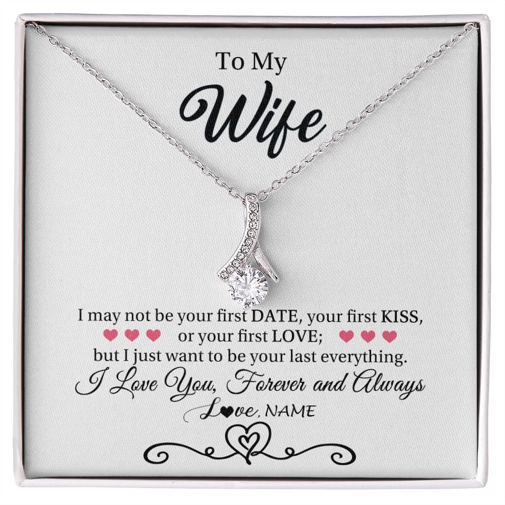 Alluring Beauty Necklace | Personalized To My Wife Necklace For Women I Love You Wife From Husband Birthday Anniversary Wedding Valentines Day Pendant Customized Gift Box Message Card | siriusteestore