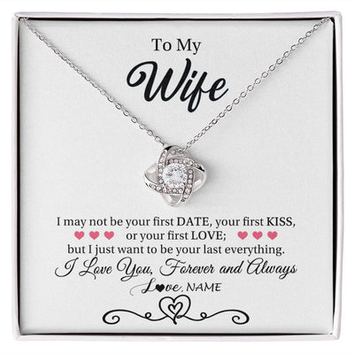 Love Knot Necklace | Personalized To My Wife Necklace For Women I Love You Wife From Husband Birthday Anniversary Wedding Valentines Day Pendant Customized Gift Box Message Card | siriusteestore
