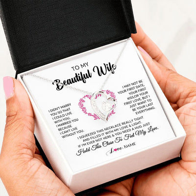 Forever Love Necklace | Personalized To My Wife Necklace From Husband Love Heart Soulmate Wife Birthday Anniversary Wedding Valentines Day For Her Customized Gift Box Message Card | siriusteestore