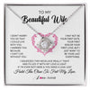 Love Knot Necklace | Personalized To My Wife Necklace From Husband Love Heart Soulmate Wife Birthday Anniversary Wedding Valentines Day For Her Customized Gift Box Message Card | siriusteestore