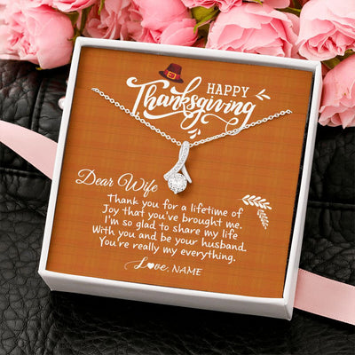 Alluring Beauty Necklace | Personalized To My Wife Necklace From Husband Thank You Fo A Lifetime Thanksgiving Day For Herr Pendant Jewelry Customized Gift Box Message Card | siriusteestore