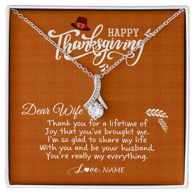 Alluring Beauty Necklace | Personalized To My Wife Necklace From Husband Thank You Fo A Lifetime Thanksgiving Day For Herr Pendant Jewelry Customized Gift Box Message Card | siriusteestore