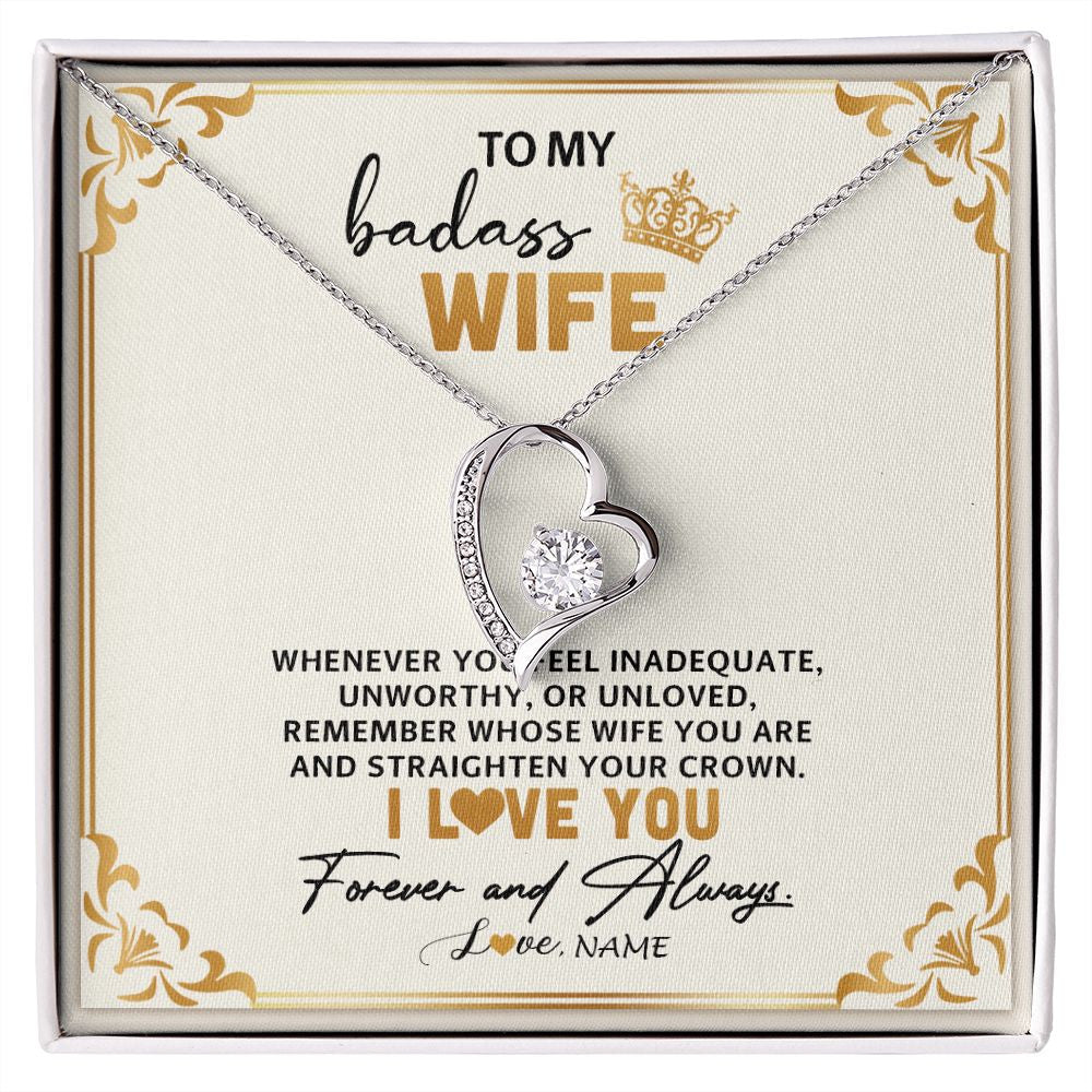 Forever Love Necklace | Personalized To My Wife Necklace From Husband Whenever You Feel for Her Birthday Anniversary Valentines Day Christmas Pendant Customized Gift Box Message Card | siriusteestore