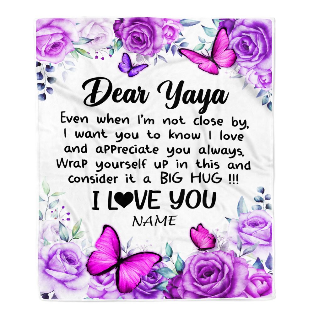 Personalized To My Yaya Blanket From Kids Butterfly Love And Appreciate Yaya Birthday Mothers Day Thanksgiving Christmas Customized Fleece Throw Blanket | siriusteestore