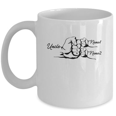 Personalized Uncle With Name Kids Fist Bumps Funny Custom Dad Fathers Day Birthday Christmas Mug | siriusteestore