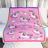 Personalized Unicorn Blanket For Kids Girl Custom Name Unicorn Daughter Granddaughter Niece Birthday Customized Bed Fleece Throw Blanket | siriusteestore