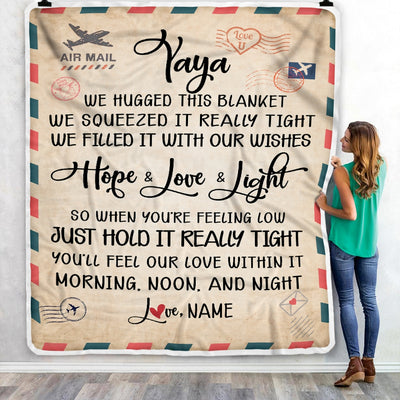 Personalized Yaya Blanket From Kids We Hugged This Blanket Mail Letter Yaya Birthday Mothers Day Christmas Customized Fleece Blanket | siriusteestore