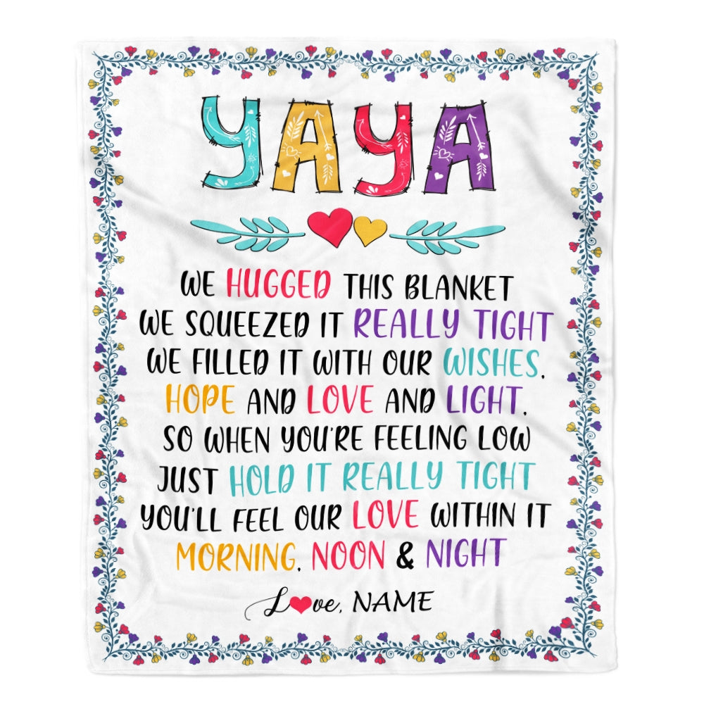Personalized Yaya Blanket From Kids We Hugged This Blanket Yaya Birthday Mothers Day Christmas Customized Fleece Blanket | siriusteestore