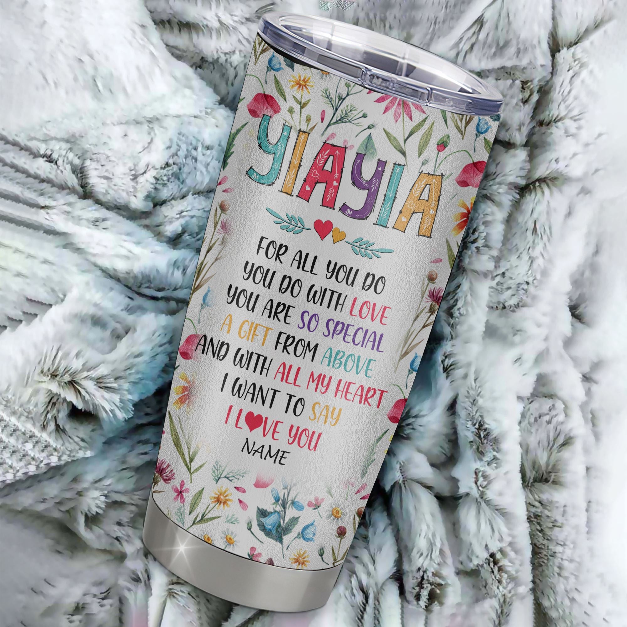 Personalized Yiayia From Granddaughter Grandson Grandchildren Stainless Steel Tumbler Cup You Are So Special I Love You Yiayia Mothers Day Birthday Christmas Travel Mug | siriusteestore