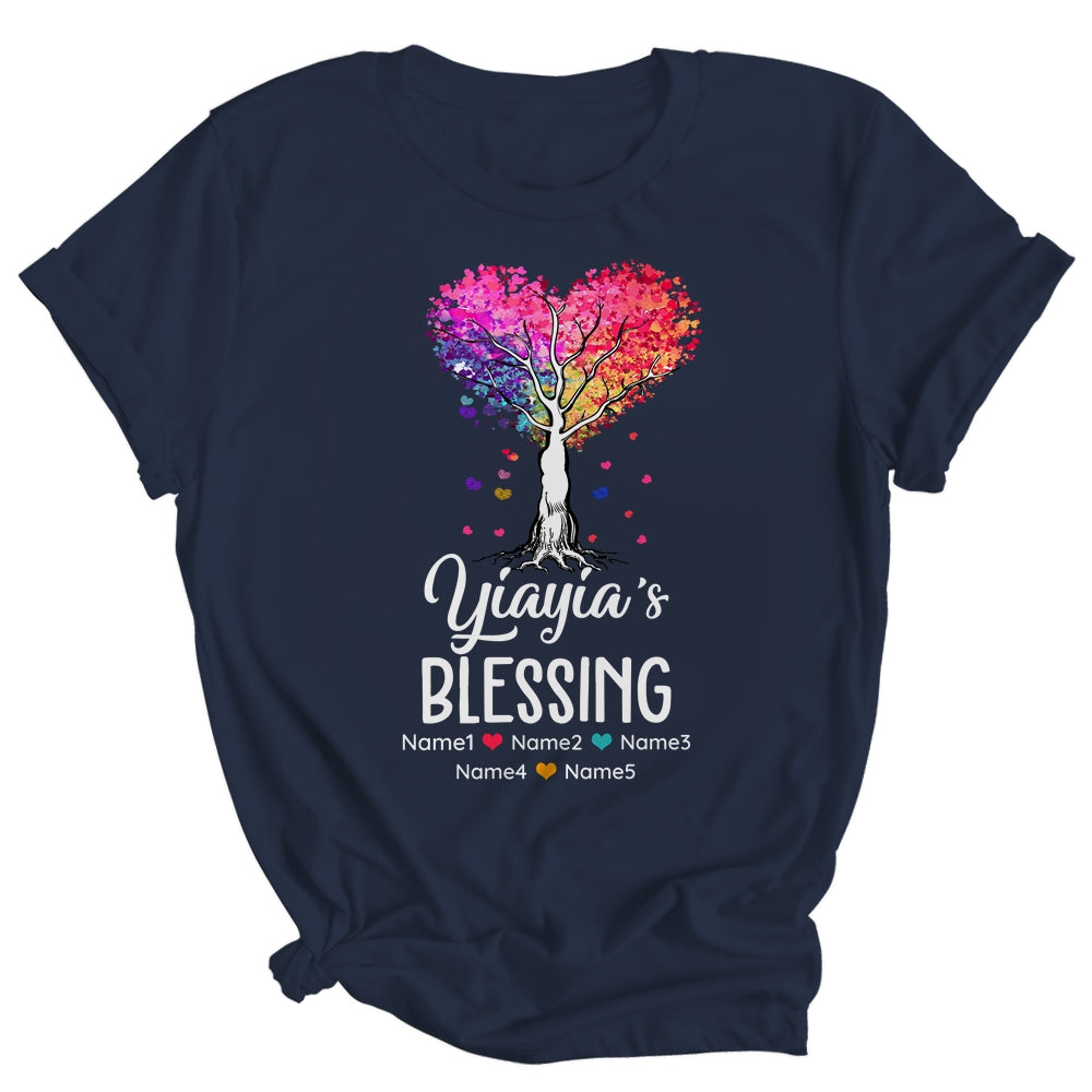 Personalized Yiayia Is Blessed With Grandkids Name Colortree Custom Grandma Mothers Day Birthday Christmas Shirt & Tank Top | siriusteestore