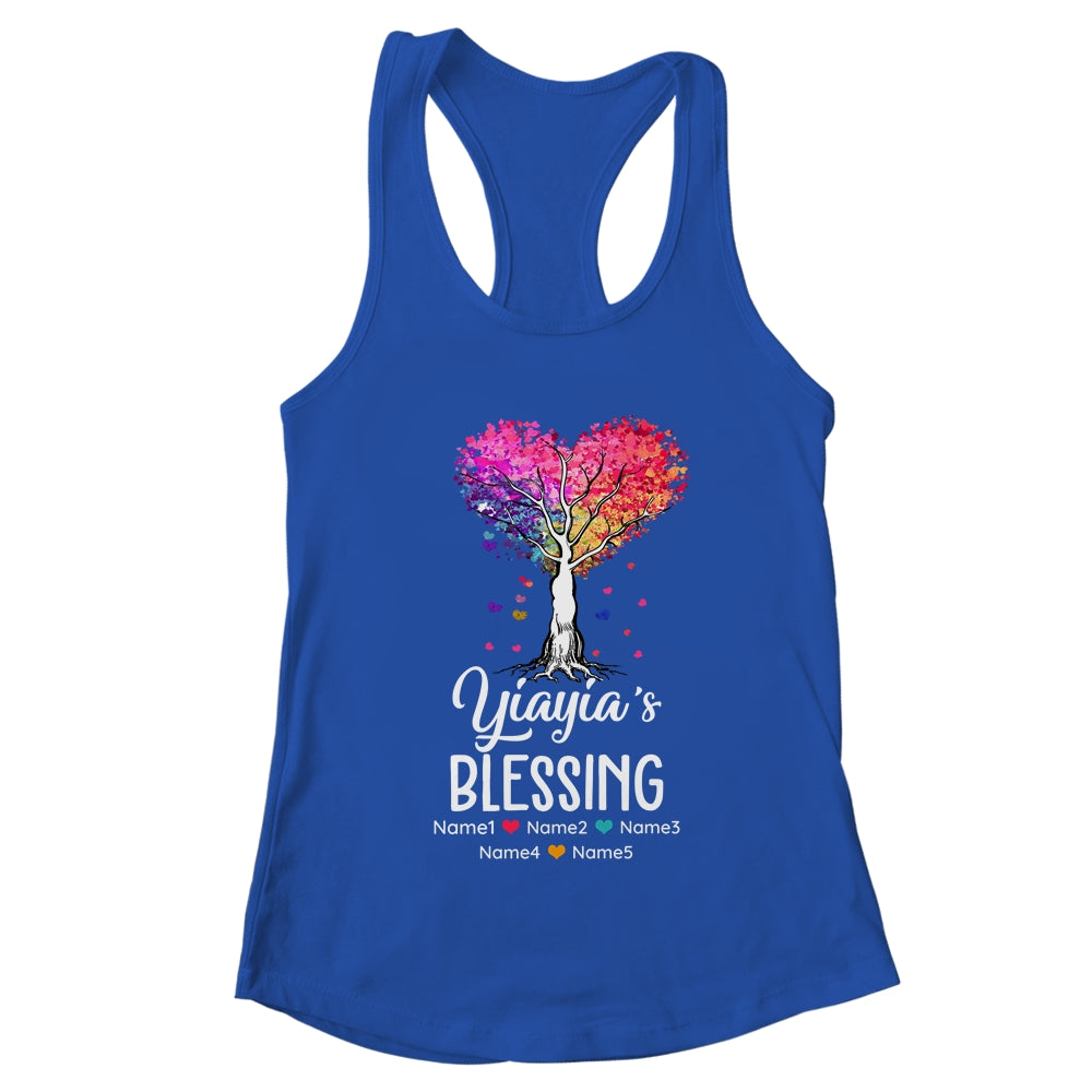 Personalized Yiayia Is Blessed With Grandkids Name Colortree Custom Grandma Mothers Day Birthday Christmas