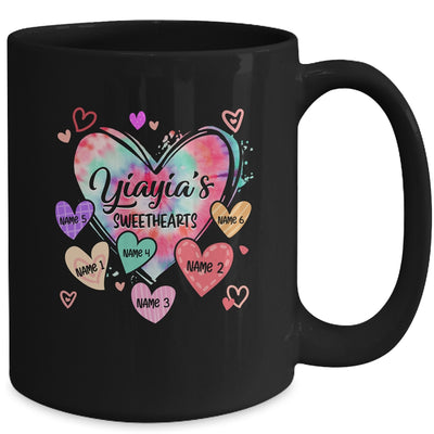 Personalized Yiayia Sweethearts Custom With Grandkids Name Valentines Day Mothers Day Birthday Christmas Mug | siriusteestore