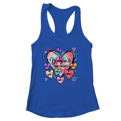Personalized Yiayia Sweethearts Custom With Grandkids Name Valentines Day Mothers Day Birthday Christmas Shirt & Tank Top | siriusteestore