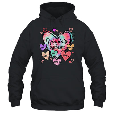 Personalized Yiayia Sweethearts Custom With Grandkids Name Valentines Day Mothers Day Birthday Christmas Shirt & Tank Top | siriusteestore