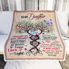 Personalized to My Daughter Blanket from Mom Dad My Love Within It Morning Noon Night Butterfly Tree Daughter Birthday Christmas Customized Fleece Blanket | siriusteestore