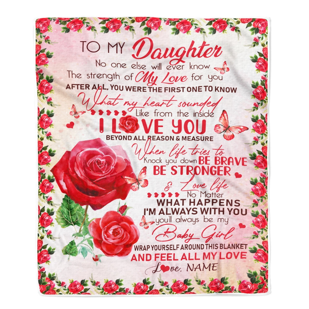 Personalized to My Daughter Blanket from Mom Dad No One Else Will Ever Know Rose Daughter Birthday Thanksgiving Christmas Customized Fleece Blanket | siriusteestore