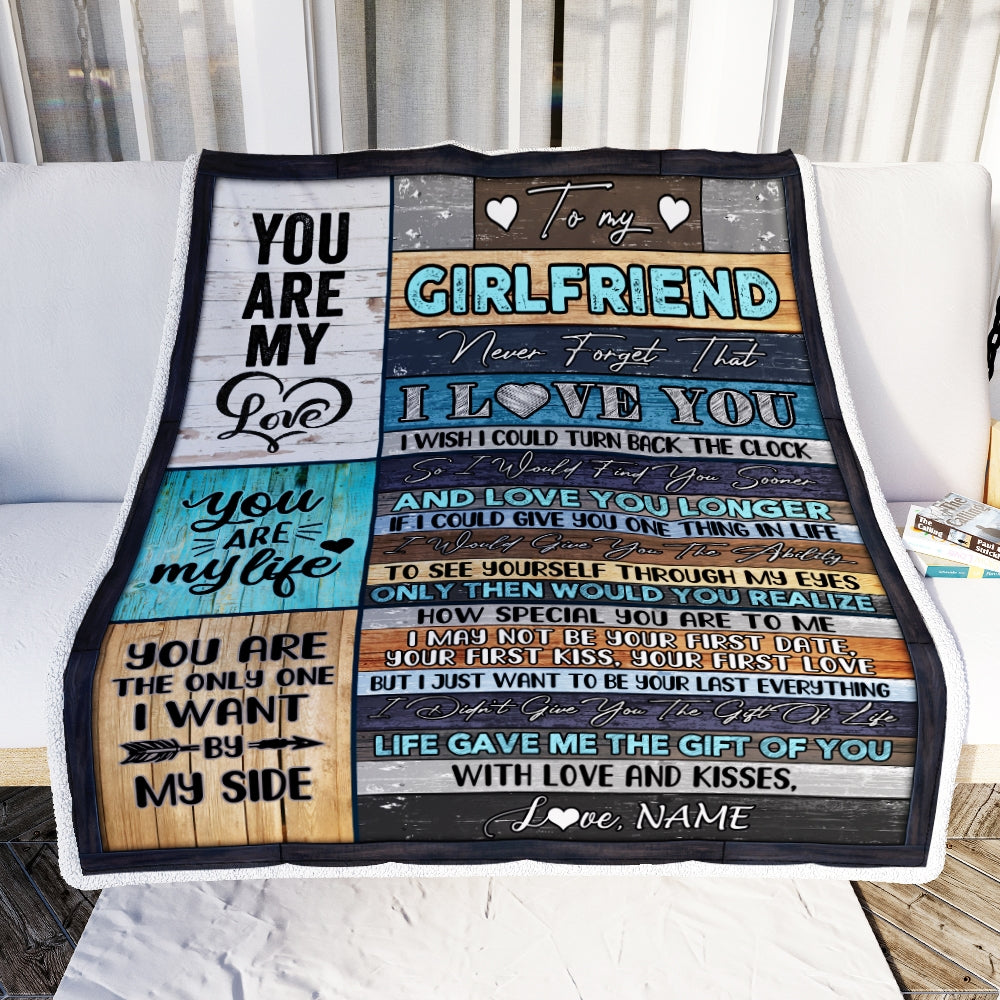 Personalized to My Girlfriend Blankets From Boyfriend Never Forget That I Love You Girlfriend Birthday Valentine's Day Christmas Customized Fleece Blanket | siriusteestore