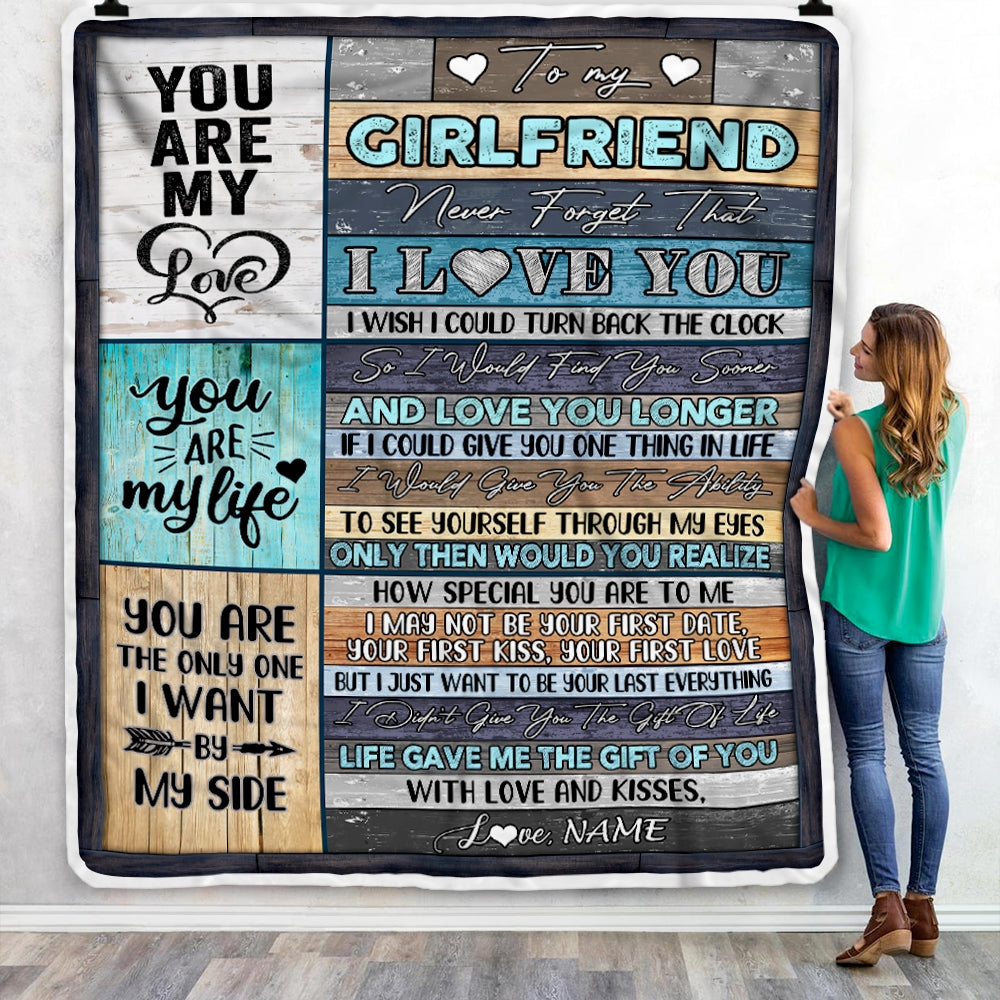 Personalized to My Girlfriend Blankets From Boyfriend Never Forget That I Love You Girlfriend Birthday Valentine's Day Christmas Customized Fleece Blanket | siriusteestore