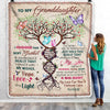 Personalized to My Granddaughter Blanket from Grandma Nana Grandpa My Love Within It Morning Noon Night Butterfly Tree Birthday Christmas Fleece Blanket | siriusteestore