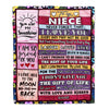 Personalized to My Niece Blanket from Aunt Uncle Titi Wood Laugh Love Live Believe Niece Birthday Thanksgiving Christmas Customized Fleece Blanket | siriusteestore