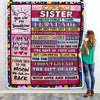 Personalized to My Sister Blanket from Sister Brother Wood Laugh Love Live Believe Sister Birthday Thanksgiving Christmas Customized Fleece Throw Blanket | siriusteestore