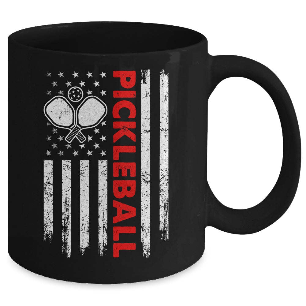Pickleball American Flag Patriot Pickleball Paddle Player Mug | siriusteestore