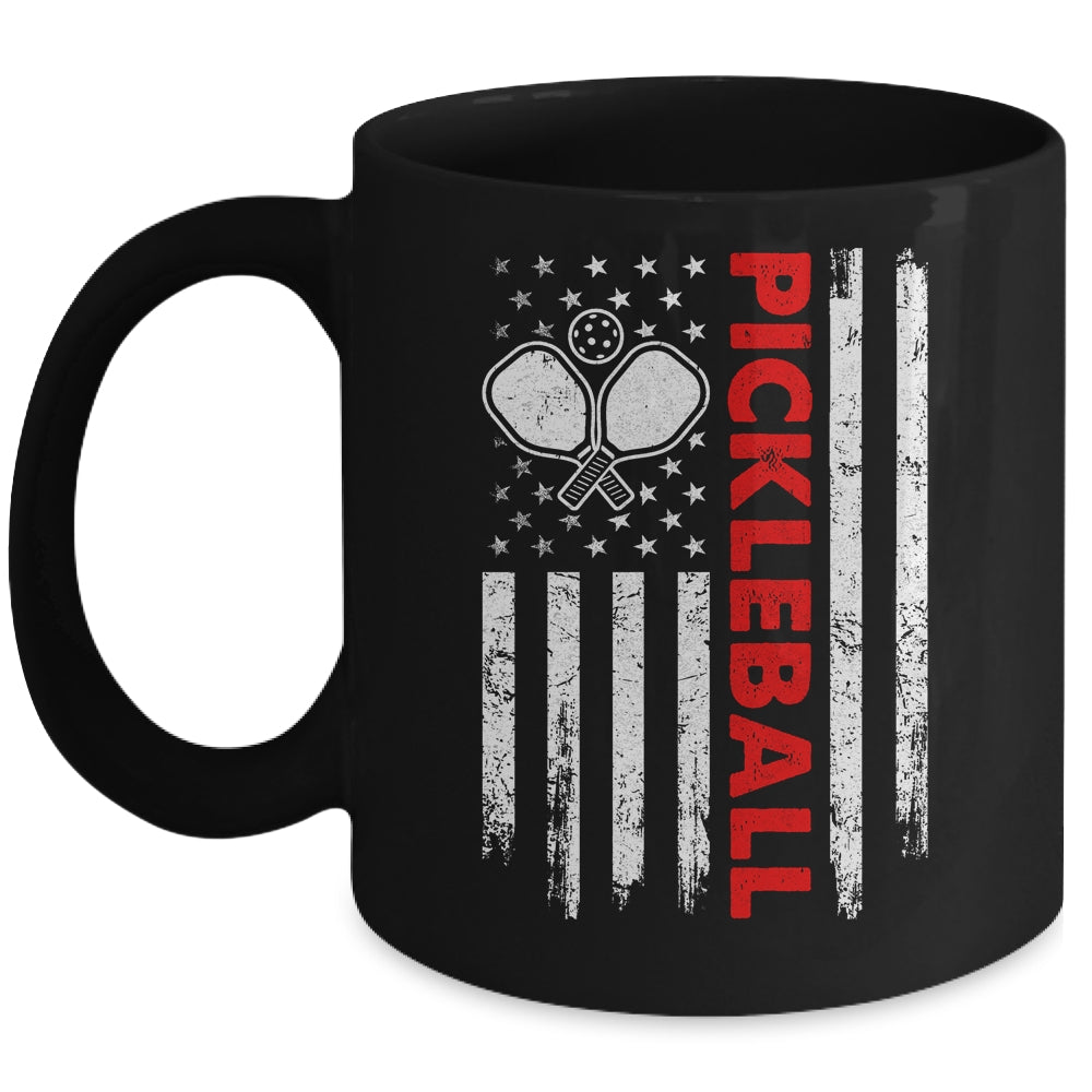 Pickleball American Flag Patriot Pickleball Paddle Player Mug | siriusteestore