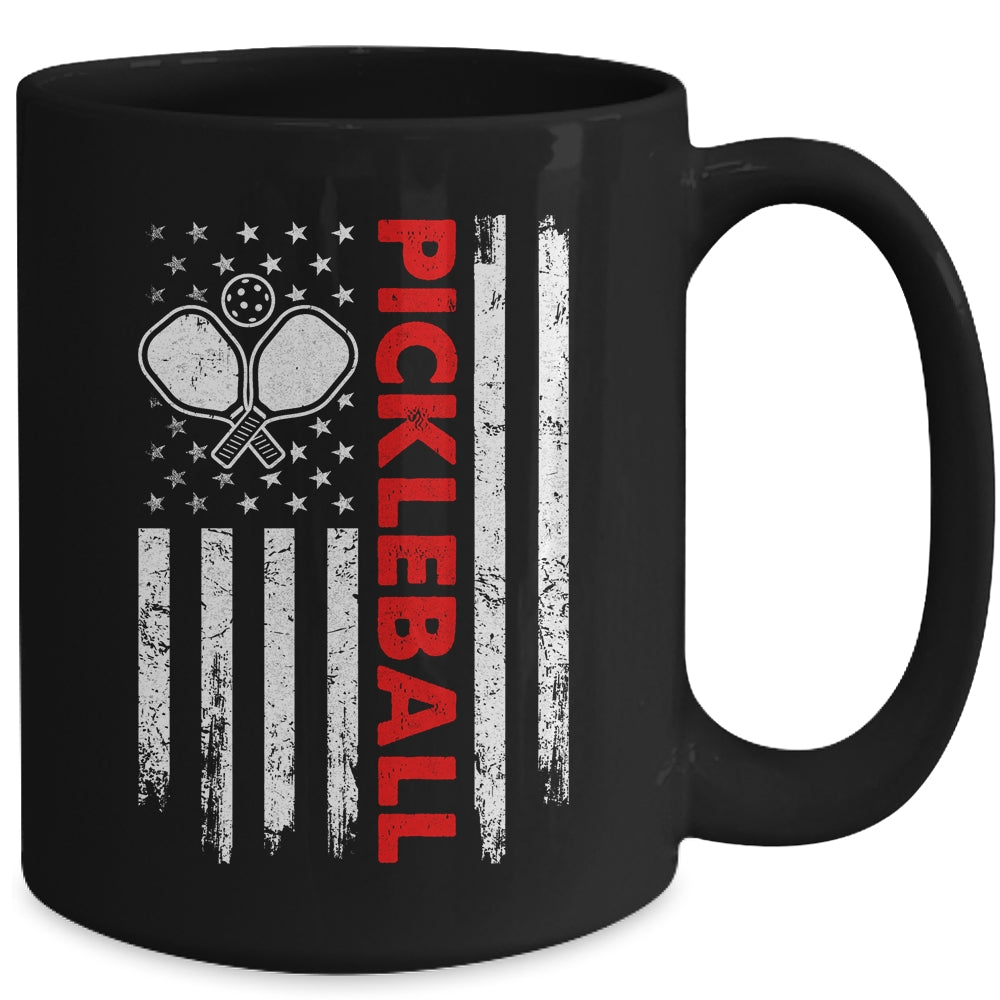 Pickleball American Flag Patriot Pickleball Paddle Player Mug | siriusteestore