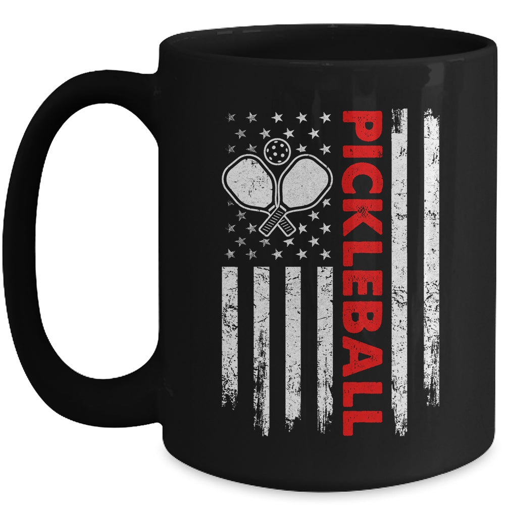 Pickleball American Flag Patriot Pickleball Paddle Player Mug | siriusteestore