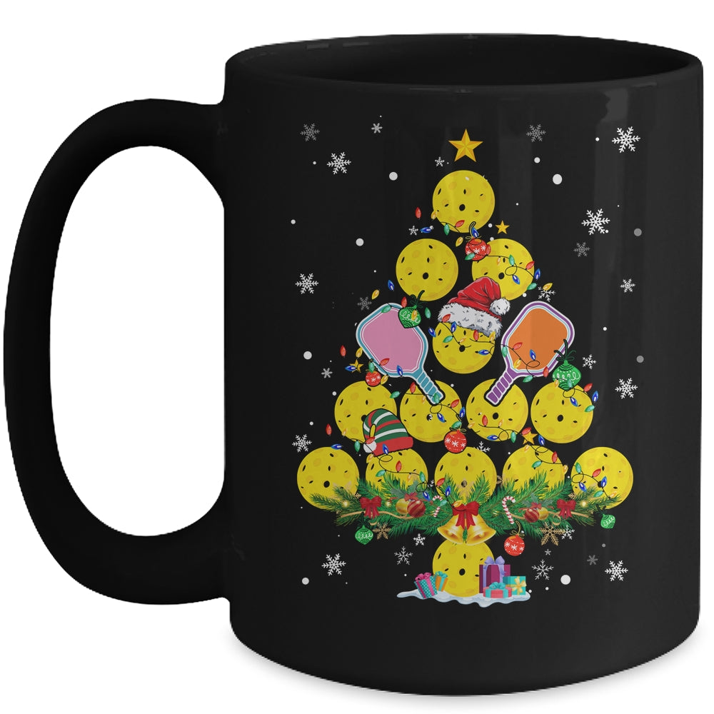 Pickleball Christmas Tree Santa Pickleball X Mas Lights Mug | siriusteestore