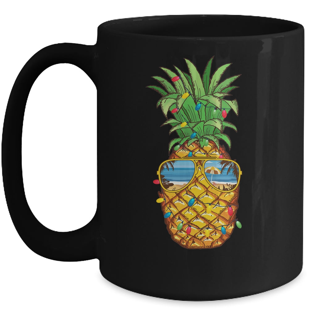 Pineapple Christmas In July Tree Lights Sunglasses Men Women Mug | siriusteestore