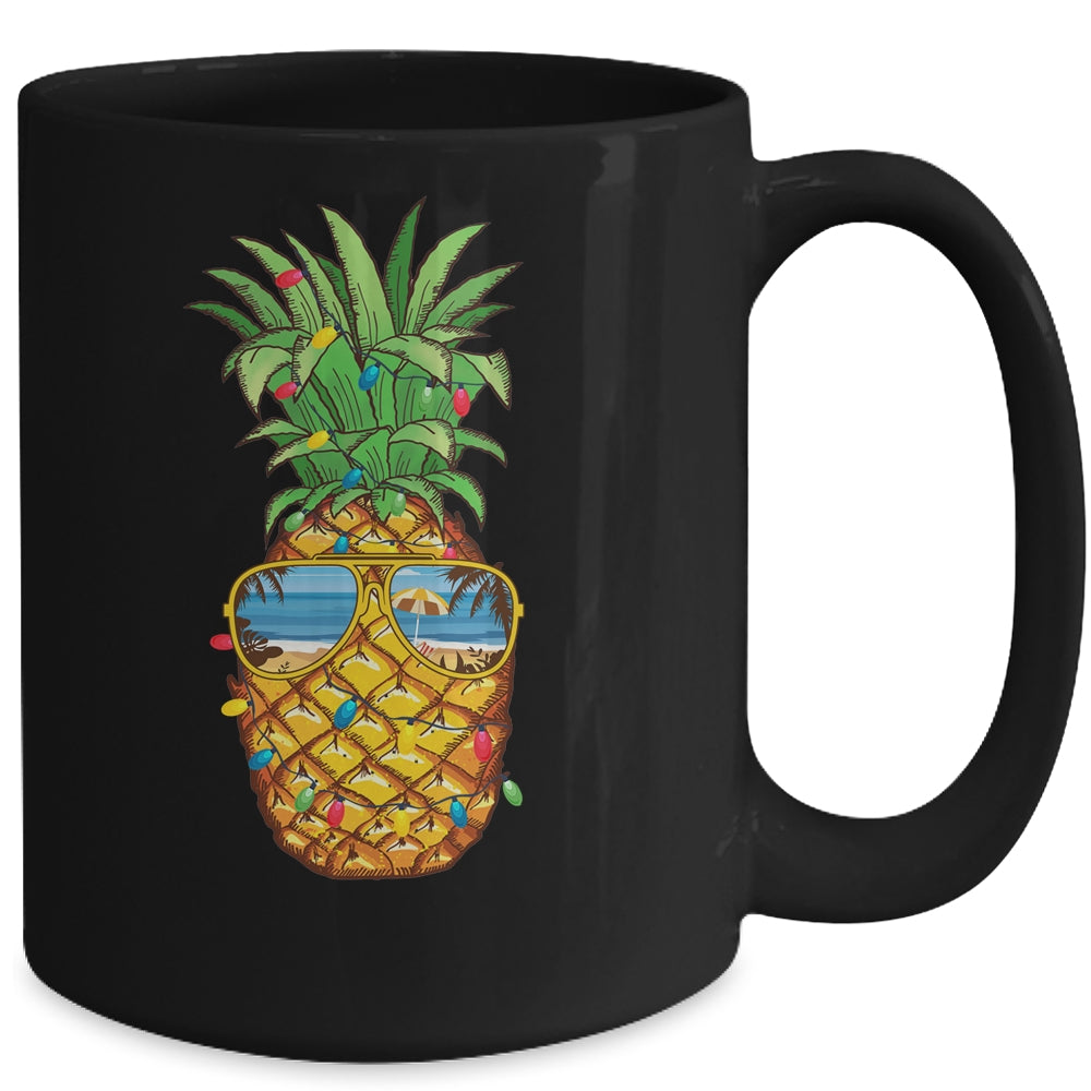 Pineapple Christmas In July Tree Lights Sunglasses Men Women Mug | siriusteestore