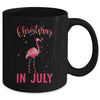 Pink Flamingo In Santa Hat Christmas In July Girl Mug | siriusteestore