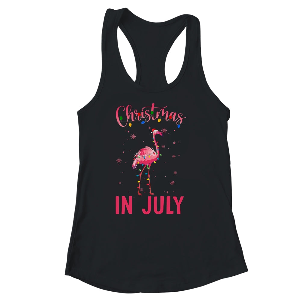Pink Flamingo In Santa Hat Christmas In July Girl Shirt & Tank Top | siriusteestore