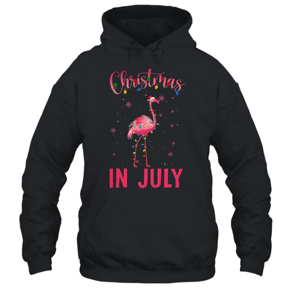 Pink Flamingo In Santa Hat Christmas In July Girl Shirt & Tank Top | siriusteestore
